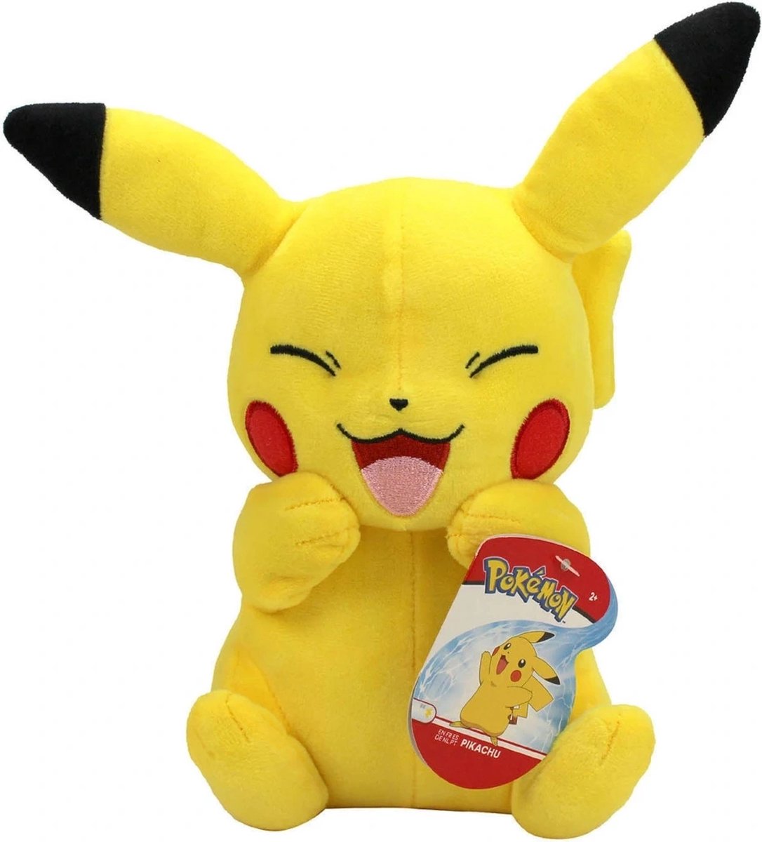 Pikachu Smile – Pokémon Pluche Knuffel 24 cm {Pokemon Plush Toy | Speelgoed Knuffeldier Knuffelpop voor kinderen jongens meisjes | Charizard, Bulbasaur, Charmander, Squirtle, Pikachu, Eevee}